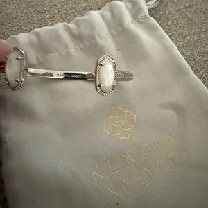 Kendra Scott Silver and White Cuff Bracelet